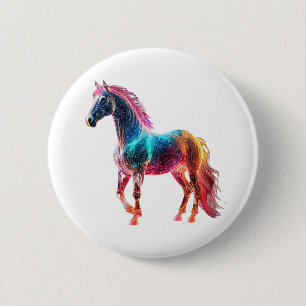 Badge Rond 5 Cm Cheval Majestic