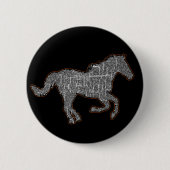 Badge Rond 5 Cm cheval noir (Devant)