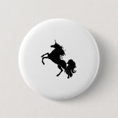 Badge Rond 5 Cm Cheval noir (Devant)