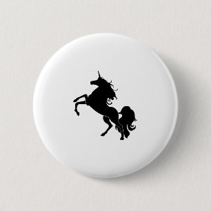Badge Rond 5 Cm Cheval noir