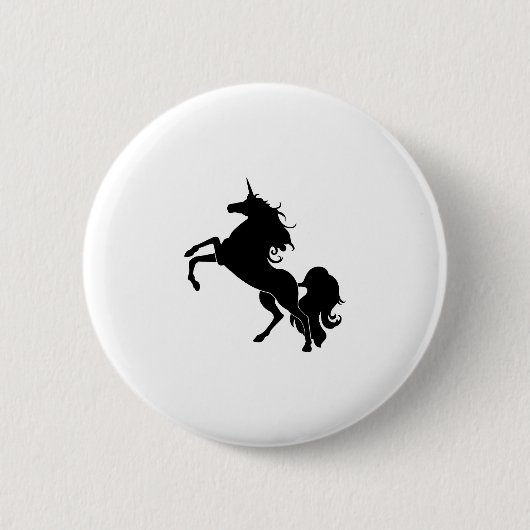Badge Rond 5 Cm Cheval noir (Devant)