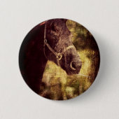 Badge Rond 5 Cm Cheval noir (Devant)