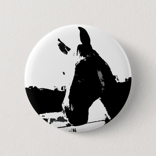 Badge Rond 5 Cm Cheval noir et blanc (Devant)