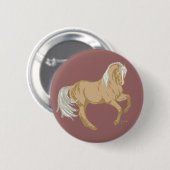 Badge Rond 5 Cm Cheval Palomino (Devant & derrière)