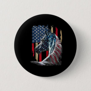 Badge Rond 5 Cm Cheval Patriotique Usa Drapeau Vintage Cheval 4 ju