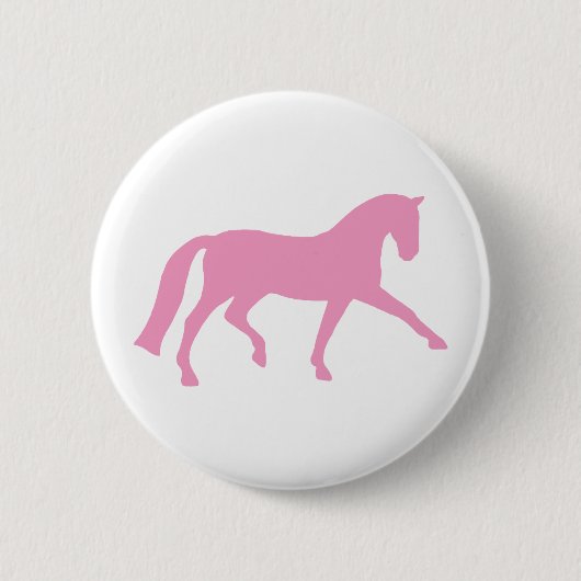 Badge Rond 5 Cm Cheval prolongé de dressage de trot (rose) (Devant)