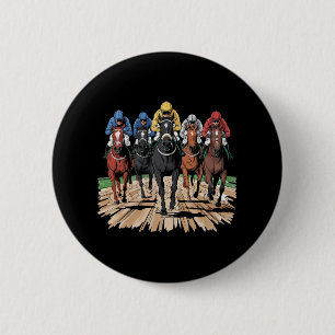 Badge Rond 5 Cm Cheval Racer Jockey Racer Der