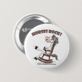Badge Rond 5 Cm Cheval Rock ! (Devant & derrière)