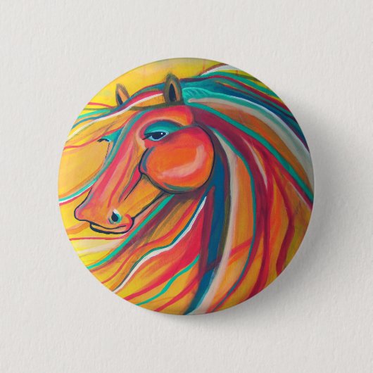 Badge Rond 5 Cm Cheval sauvage (Devant)