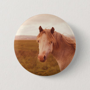 Badge Rond 5 Cm cheval sauvage vintage