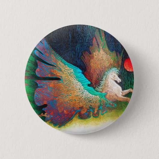 Badge Rond 5 Cm Cheval volant (Devant)