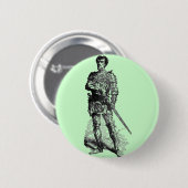 Badge Rond 5 Cm Chevalier médiéval (Devant & derrière)