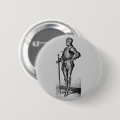 Badge Rond 5 Cm Chevalier médiéval (Devant & derrière)