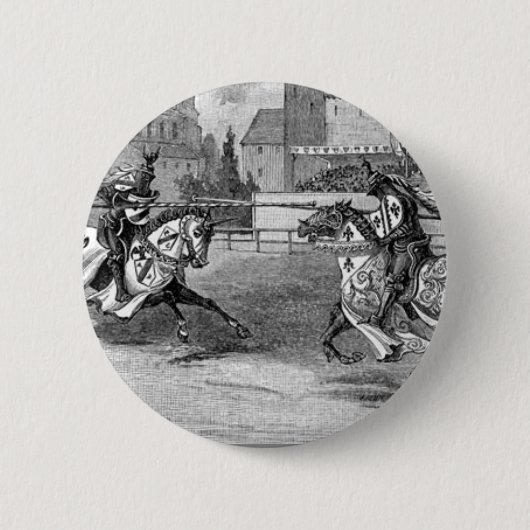 Badge Rond 5 Cm Chevalier médiéval Jousting (Devant)