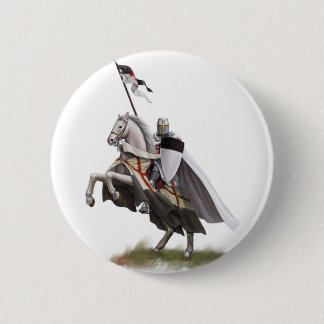 Badge Rond 5 Cm Chevalier monté Templar