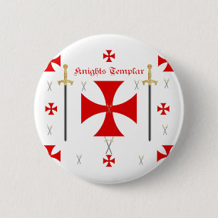 Badge Rond 5 Cm Chevaliers Templar