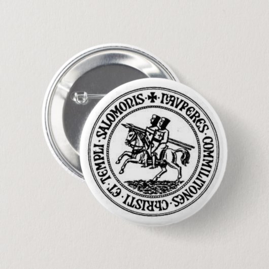 Badge Rond 5 Cm Chevaliers Templar 1 (Devant & derrière)