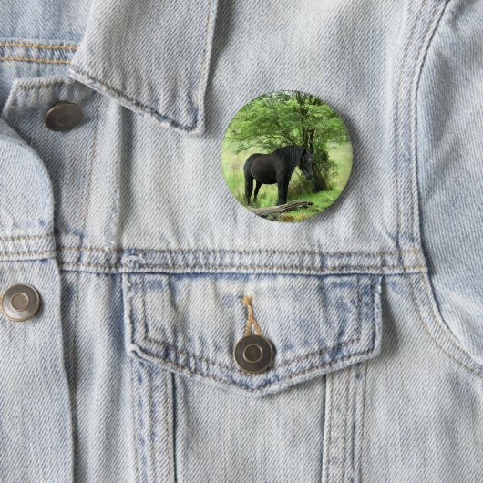BADGE ROND 5 CM CHEVAUX (En situation)