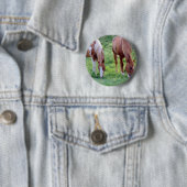 Badge Rond 5 Cm Chevaux (En situation)