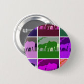 Badge Rond 5 Cm Chevaux d'art pop multicolore (Devant & derrière)