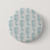 Badge Rond 5 Cm Chevaux de mer tropicaux, Motif hippocampe - gris (Devant)
