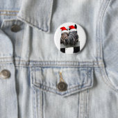 Badge Rond 5 Cm Chevaux de Noël (En situation)
