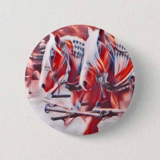 Badge Rond 5 Cm Chevaux de travail (Devant)