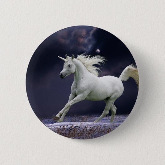 Badge Rond 5 Cm Chevaux d'imaginaire : Licorne (Devant)