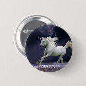 Badge Rond 5 Cm Chevaux d'imaginaire : Licorne (Devant & derrière)