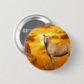 Badge Rond 5 Cm Chevaux d'imaginaire : Montagne (Devant & derrière)