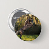 Badge Rond 5 Cm Chevaux d'imaginaire : Prince de guerrier (Devant & derrière)