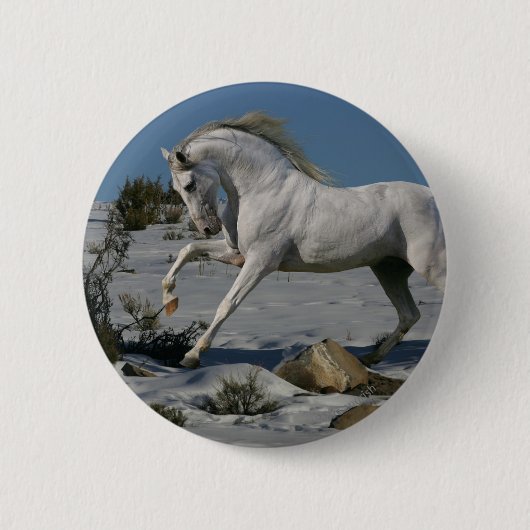 Badge Rond 5 Cm Chevaux d'imaginaire : Roi de neige (Devant)