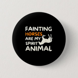 Badge Rond 5 Cm Chevaux Évanouis Sont Mon Animal Srit Drôle Ferme