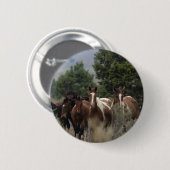 Badge Rond 5 Cm Chevaux sauvages 2 de mustang (Devant & derrière)