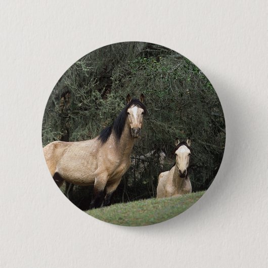 Badge Rond 5 Cm Chevaux sauvages 6 de mustang (Devant)