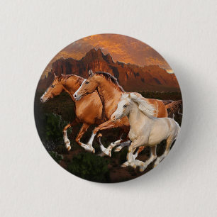 Badge Rond 5 Cm Chevaux sauvages d'Arizona
