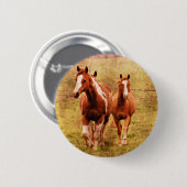Badge Rond 5 Cm Chevaux Trotting (Devant & derrière)