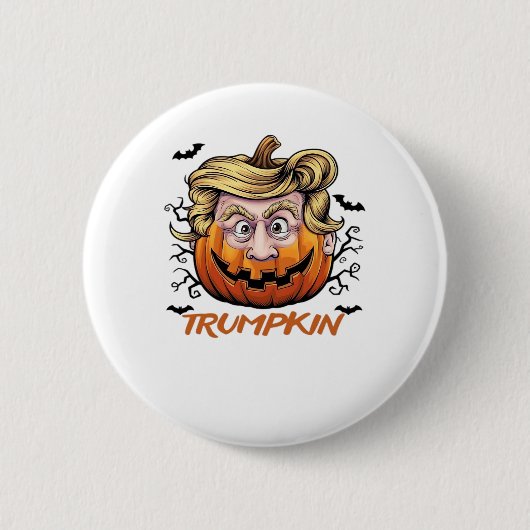 Badge Rond 5 Cm Cheveux drôle de Citrouille Halloween Boo - Humour (Devant)