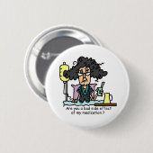 Badge Rond 5 Cm Cheveux foncés d'effet secondaire de médicament (Devant & derrière)