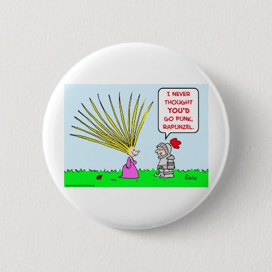 Badge Rond 5 Cm cheveux punks de rapunzel (Devant)