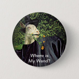 Badge Rond 5 Cm Chèvre de l'Assistant Halloween