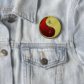 Badge Rond 5 Cm Chèvre de Métal (En situation)