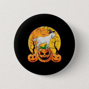 Badge Rond 5 Cm Chèvre Halloween sorcière Citrouille Funny Goat Lo