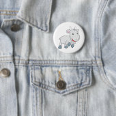 Badge Rond 5 Cm Chèvre heureuse (En situation)