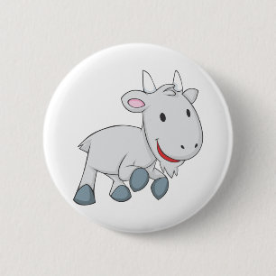 Badge Rond 5 Cm Chèvre heureuse