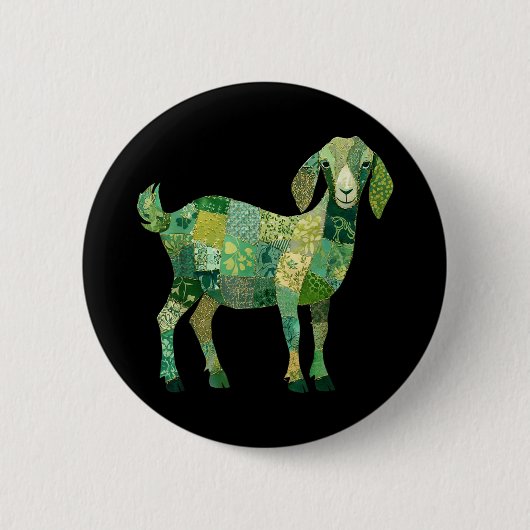 Badge Rond 5 Cm Chèvre laitière nubienne patchwork (Devant)
