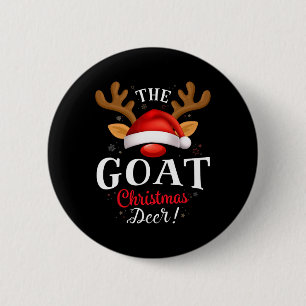 Badge Rond 5 Cm Chèvre Noël Cerf Pjs Noël Famille de Noël Correspo