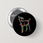 Badge Rond 5 Cm Chèvre Noël Light Tree Chèvre Lover (Devant & derrière)