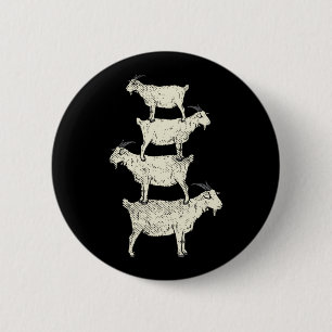 Badge Rond 5 Cm Chèvre Retro