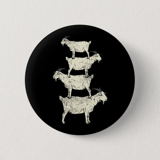 Badge Rond 5 Cm Chèvre Retro (Devant)
